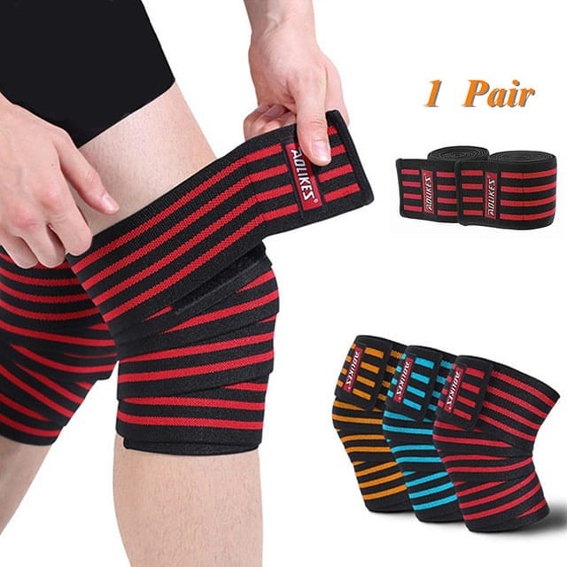 Extra Long Elastic Knee Wrap Compression Bandage Brace Support for Legs, Plantar Fasciitis, Stabilising Ligaments, Joint Pain, Squat, Basketball, Running, Tennis, Soccer, Football (Black-1Pcs) #2