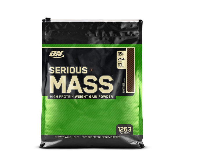 Optimum Nutrition (ON) Serious Mass Weight Gainer Powder - 12 lbs, 5.5 kg (Chocolate)