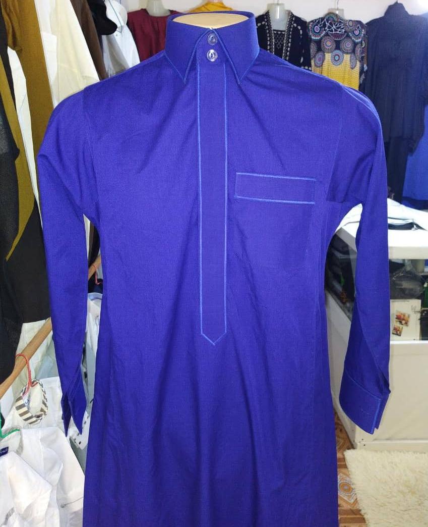 Blue colored Islamic Clothing Men Length Long Sleeve Loose #1