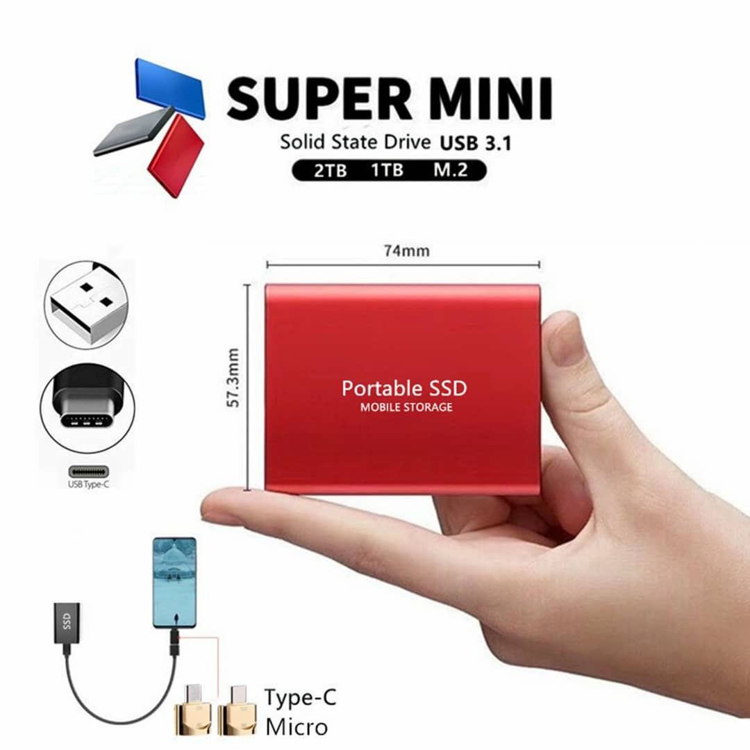 USB 3. 2TB SSD External Hard Drive Mobile Solid State Hard Disk for Desktop Mobile Phone Laptop High Speed Storage Memory #2