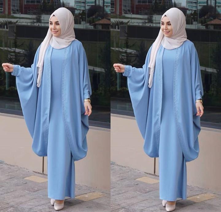 blue jilbab & white hijab #1